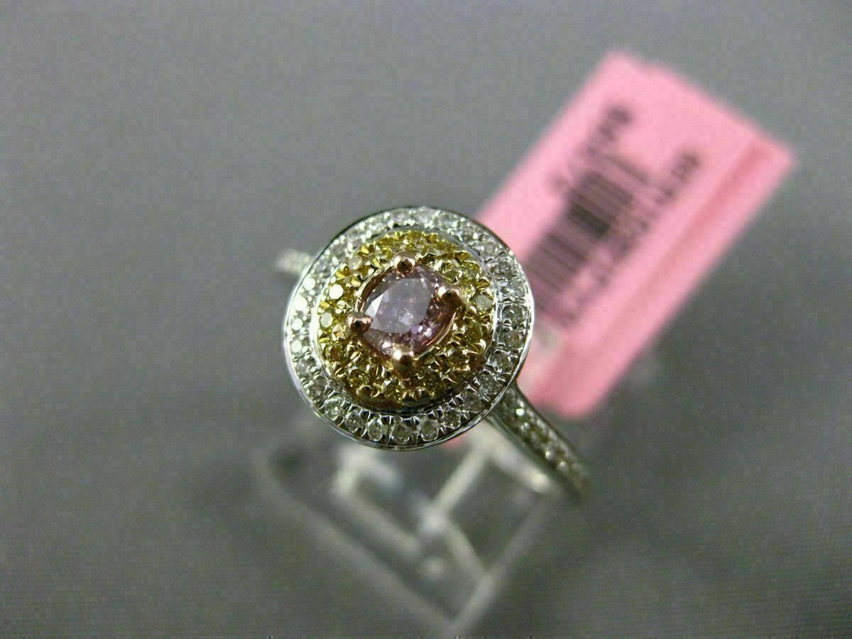 0.43ct Oval Diamond Double Halo Filigree Ring — GIA Certified, 18k Tri-Color Gold