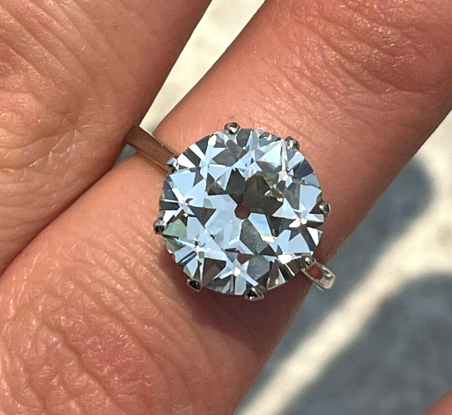 4.60ct Old European Brilliant Diamond Engagement Ring — GIA Certified, Platinum
