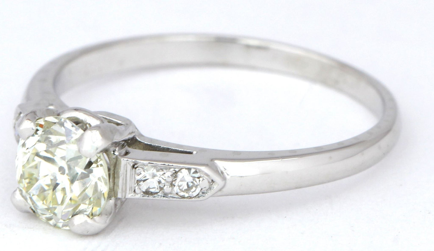0.88ct Circular Brilliant Diamond Engagement Ring — GIA Certified, Platinum