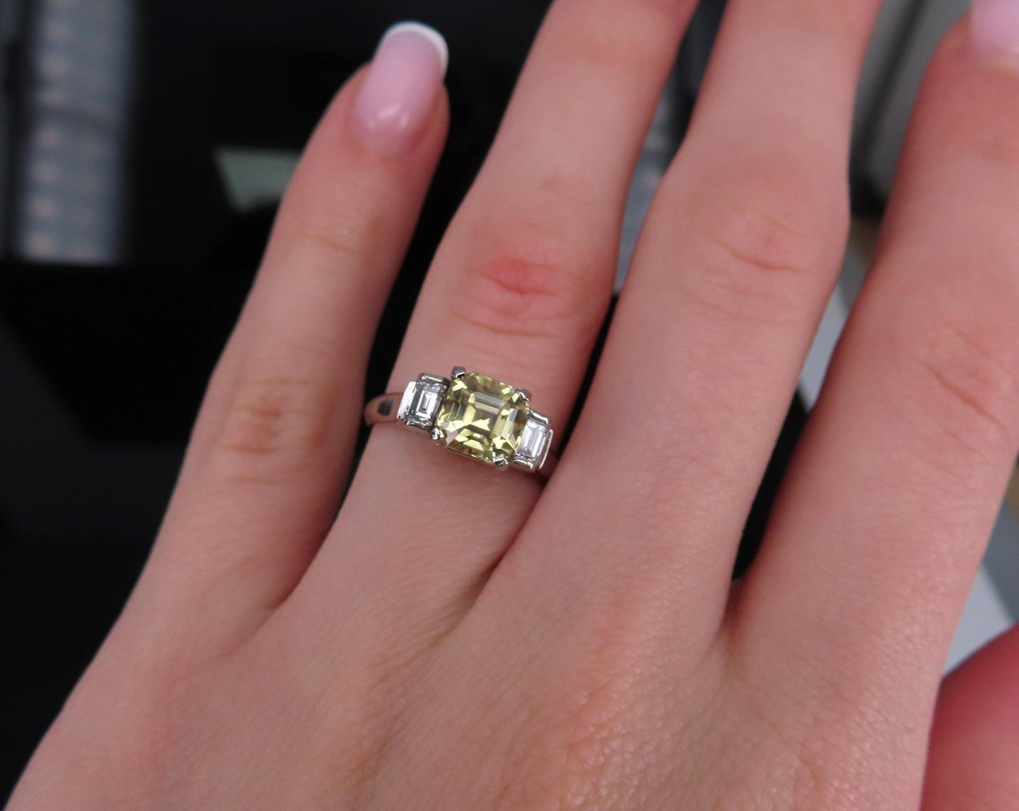 1.87ct Yellow Sapphire & 0.45ct Diamond Ring — GIA Certified, Platinum
