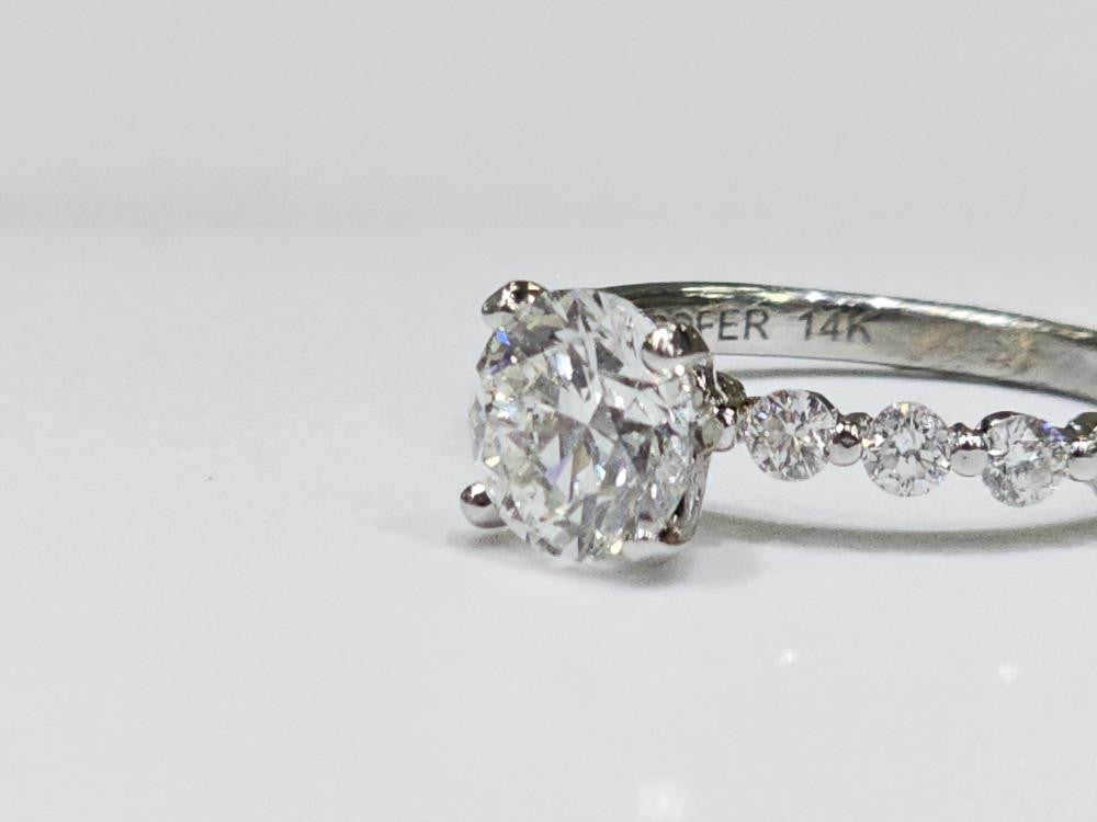 1.22ct Round Brilliant Diamond Engagement Ring — GIA Certified, 14k White Gold