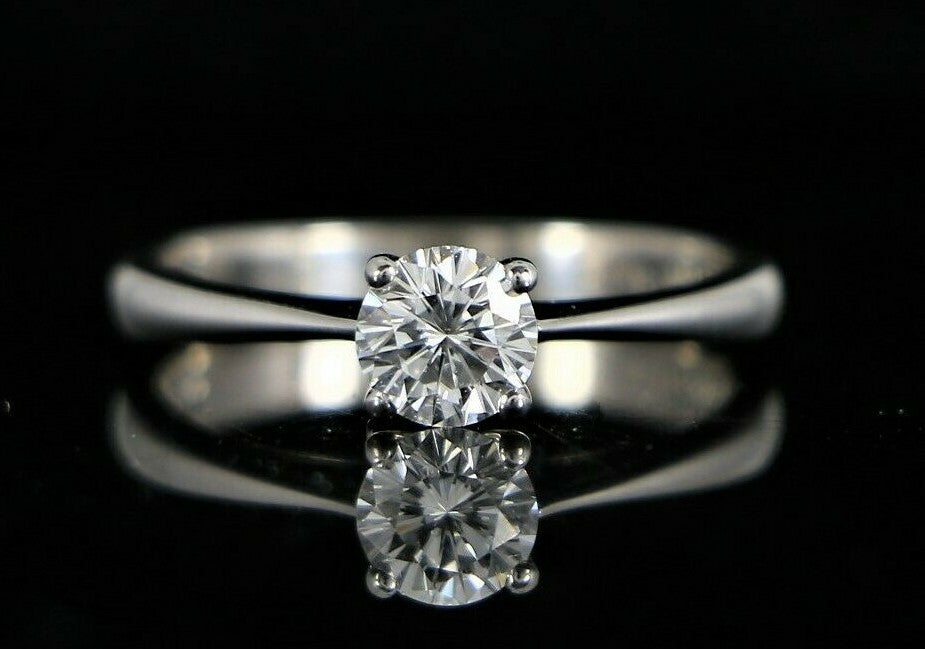 0.41ct Round Modified Brilliant Diamond Engagement Ring — GIA Certified, 18k White Gold