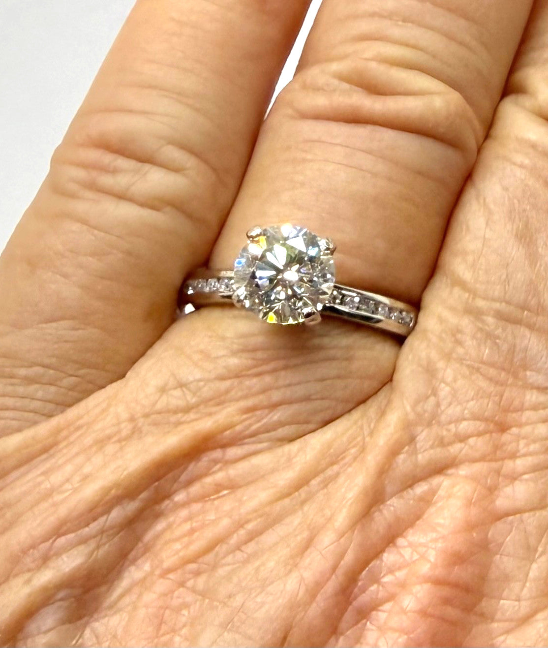 1.59ct Round Brilliant Diamond Ring with Accents — GIA Certified, Platinum
