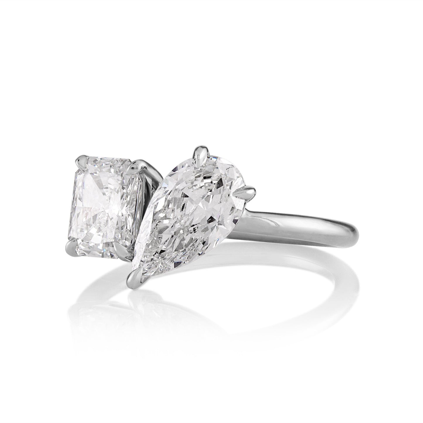 2.19ct Pear & Radiant Diamond Two-Stone Ring — GIA Certified, Platinum