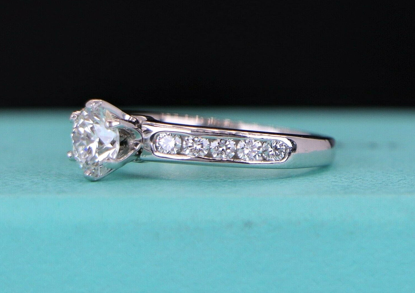 0.79ct Round Brilliant Diamond Channel Set Ring — GIA Certified, Platinum