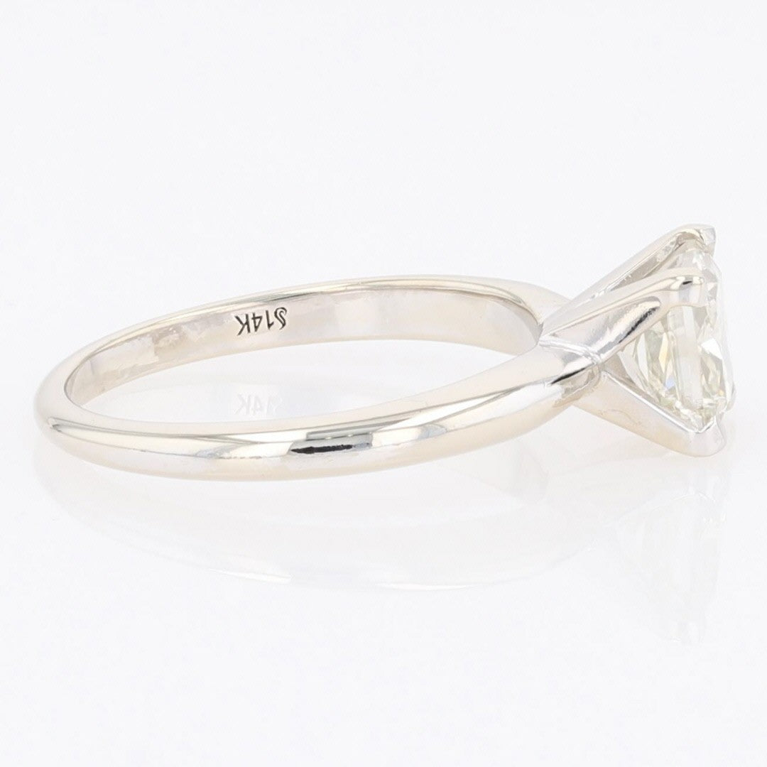 0.70ct Princess Cut Diamond Halo Engagement Ring — GIA Certified, 14k White Gold