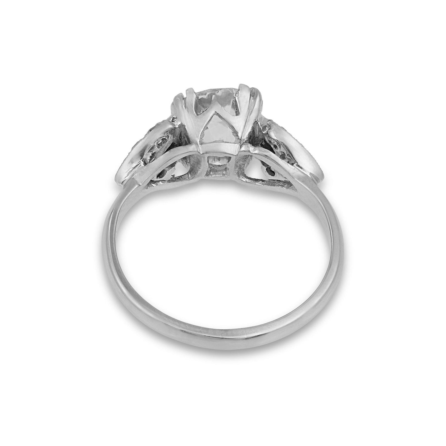 1.75ct Old Mine Cut Diamond Art Deco Ring — GIA Certified, Platinum