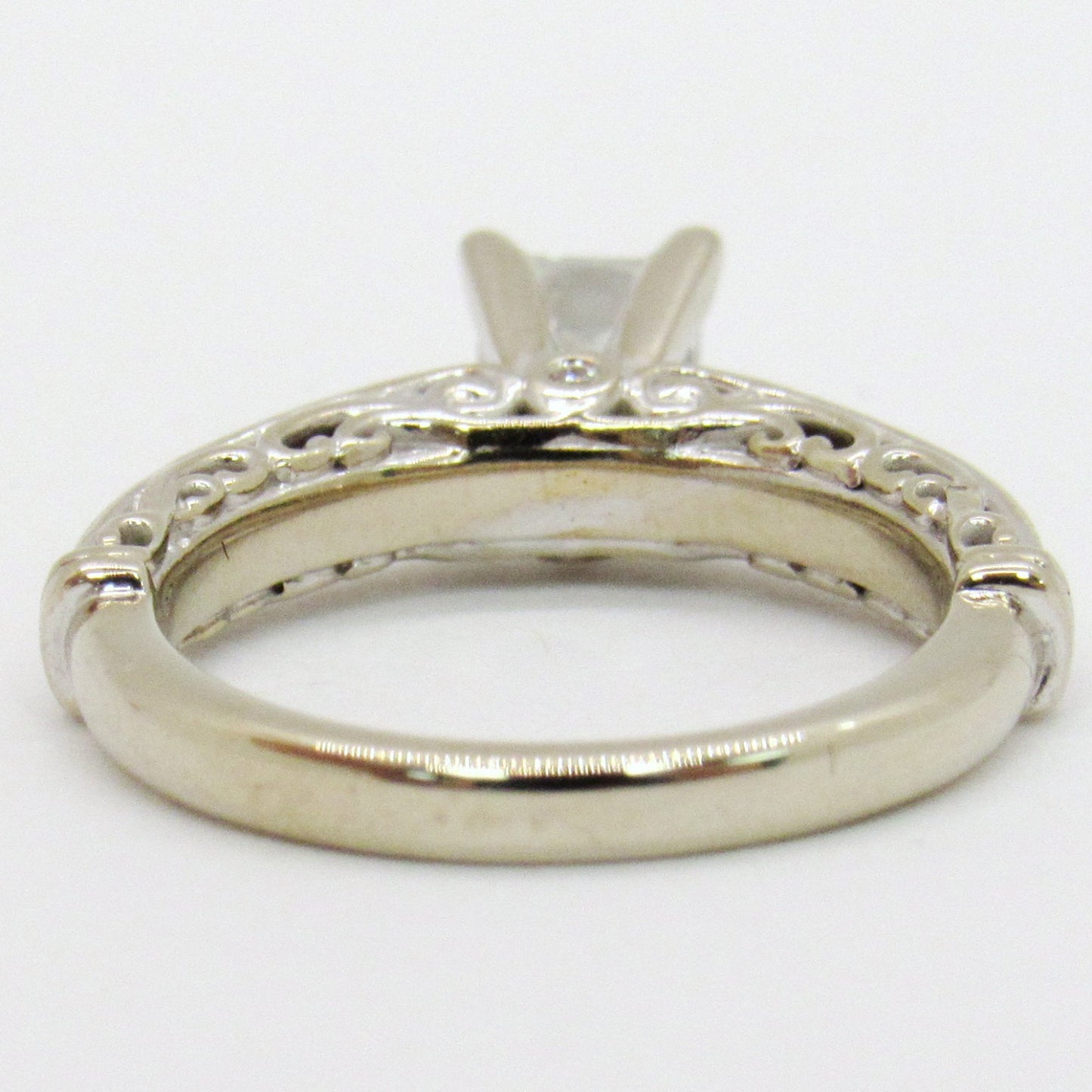 0.71ct Square Modified Brilliant Diamond Solitaire Ring — GIA Certified, 14k White Gold
