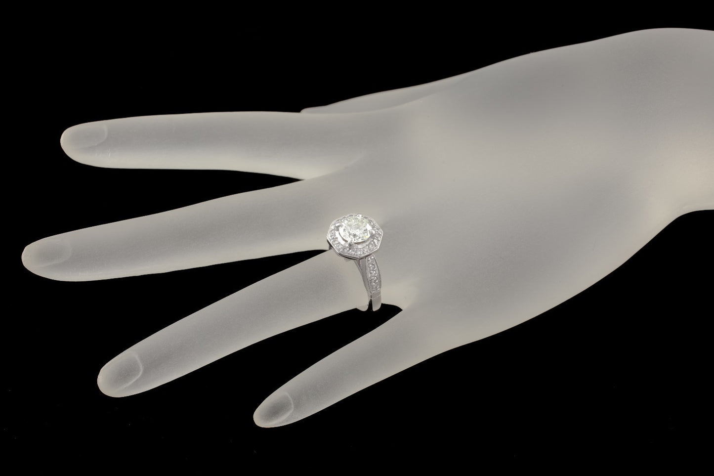 1.91ct Round Brilliant Diamond Halo Engagement Ring — GIA Certified, 18k White Gold