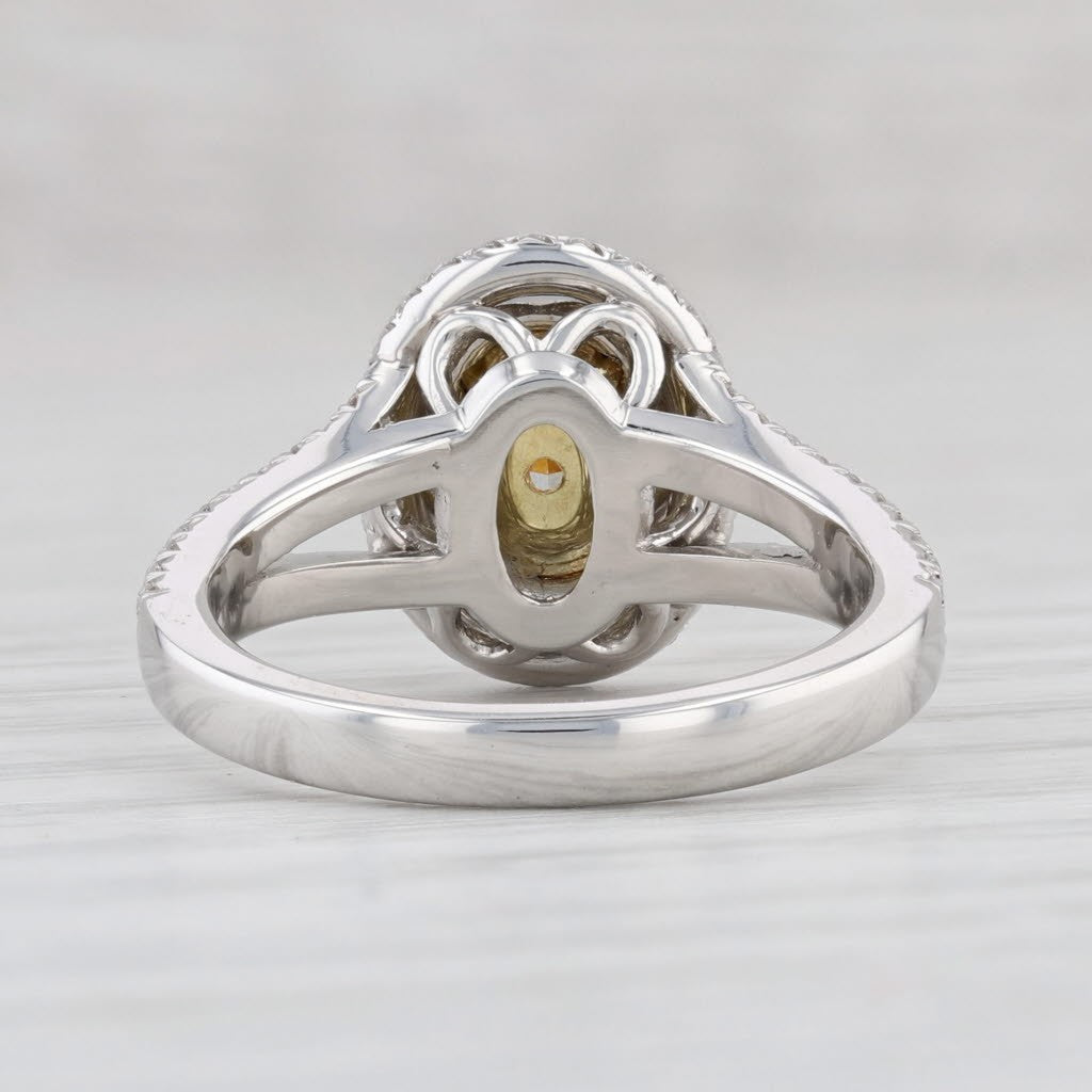 1.01ct Oval Fancy Intense Yellow Diamond Halo Ring — GIA Certified, 950 Platinum