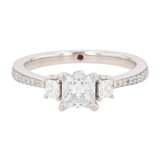 1.30ct Princess Cut Diamond Engagement Ring — GIA Certified, 18k White Gold