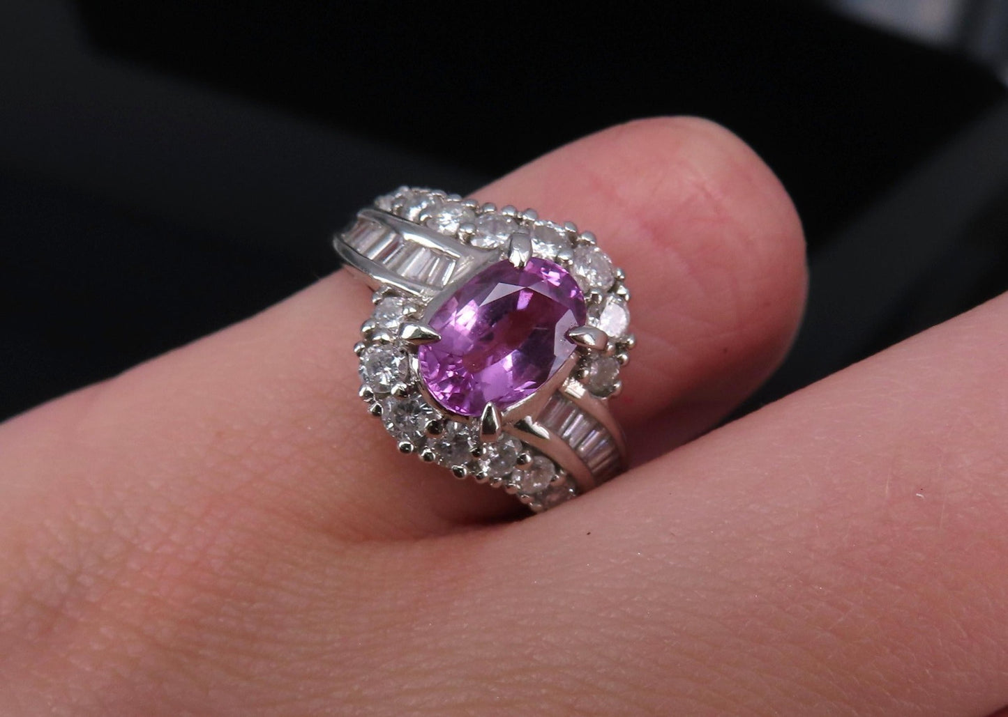 2.02ct Oval Pink Sapphire & 1.00ct Diamond Ring — GIA Certified, Platinum
