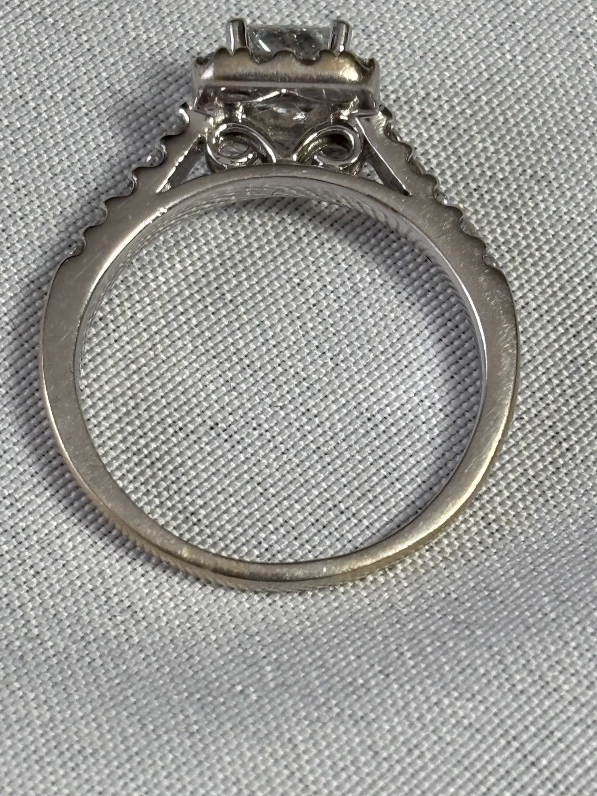 0.51ct Square Modified Brilliant Diamond Halo Engagement Ring — GIA Certified, 14k White Gold