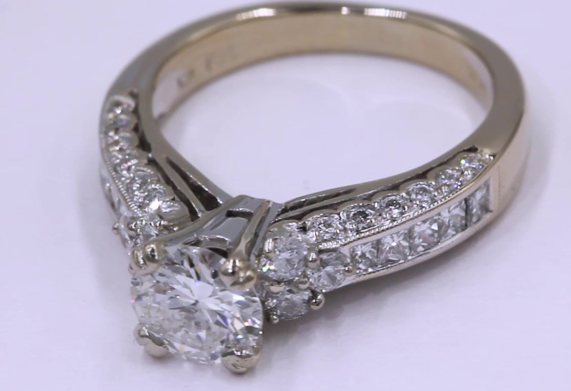 1.18ct Round Brilliant Diamond Engagement Ring — GIA Certified, 18k White Gold