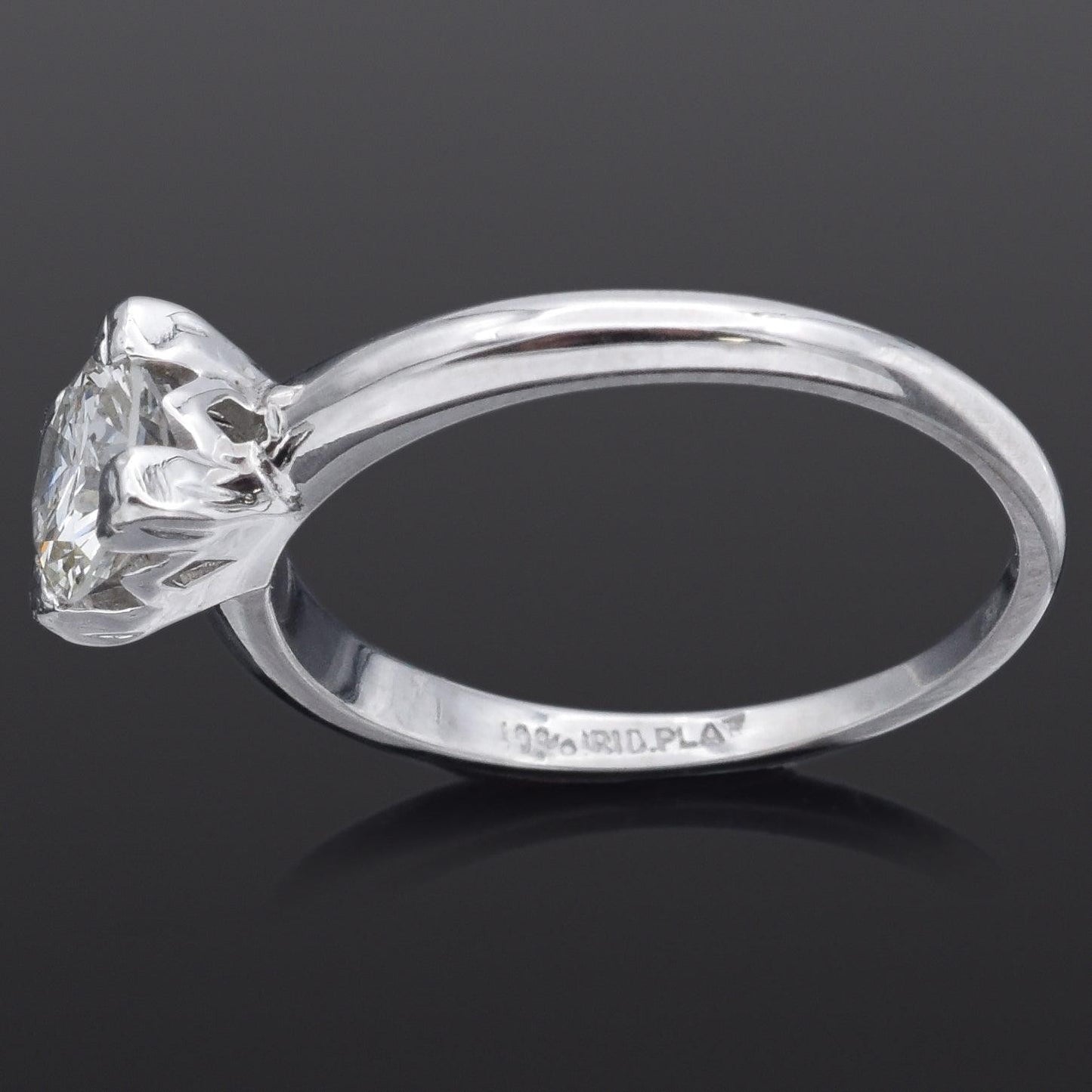 0.71ct Round Brilliant Champagne Diamond Vintage Ring — GIA Certified, Platinum