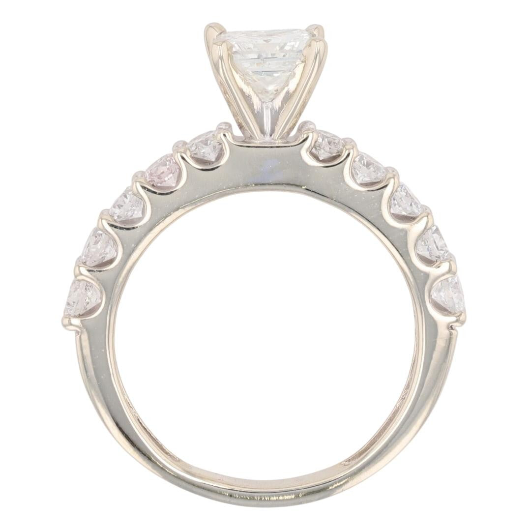 1.7ct Princess Cut Diamond Wedding Set — GIA Certified, 14k White Gold