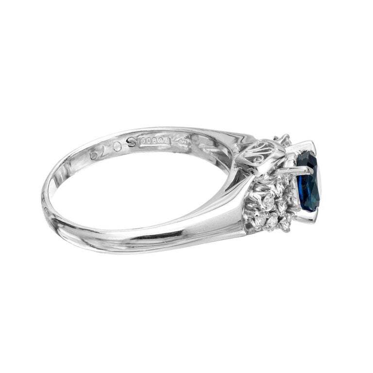 0.79ct Pear Diamond Halo Engagement Ring — GIA Certified, 18k Tri-Color Gold