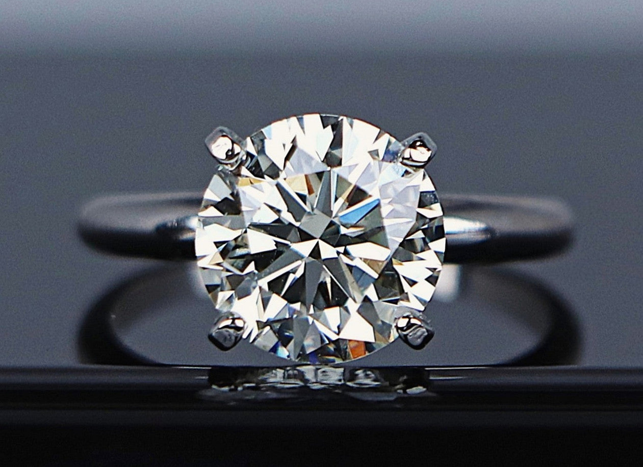3.02ct Round Brilliant Diamond Engagement Ring — GIA Certified, Platinum