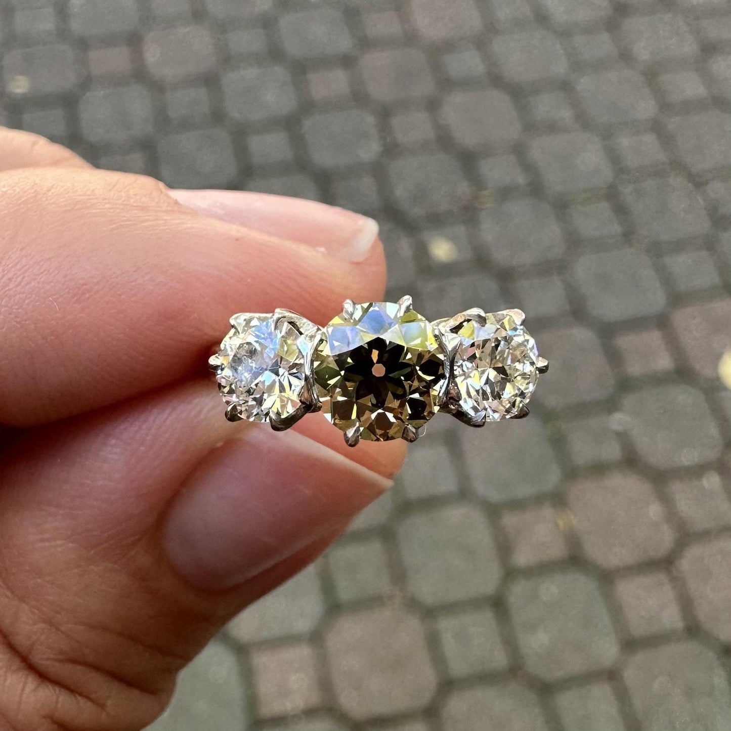 1.08ct Old Mine Cut Diamond Engagement Ring — GIA Certified, Platinum