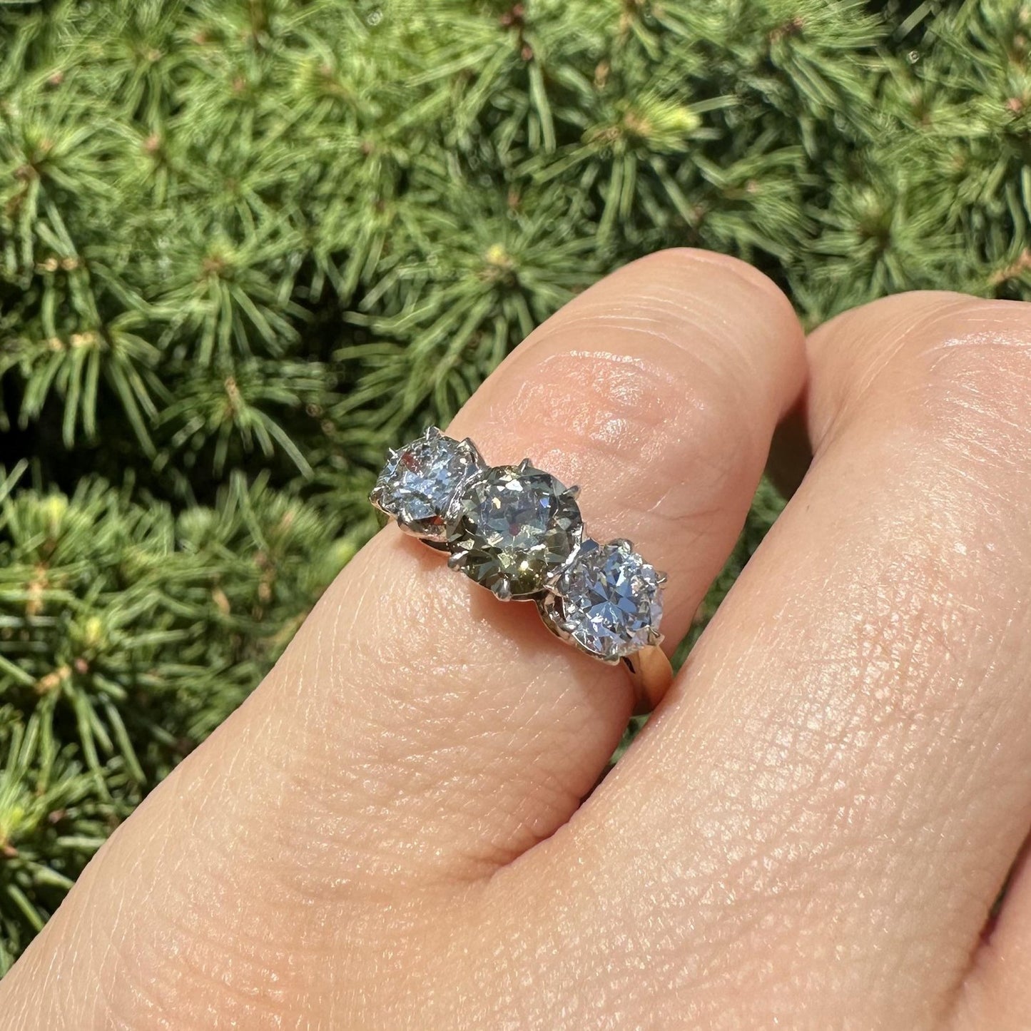 1.08ct Old Mine Cut Diamond Engagement Ring — GIA Certified, Platinum