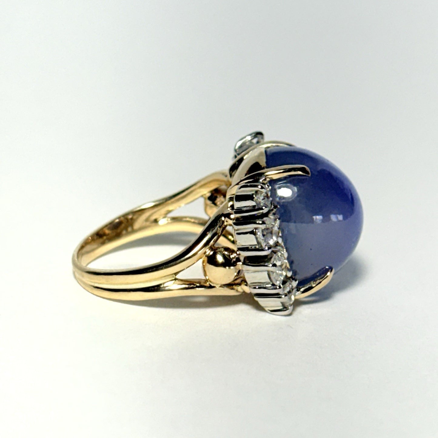 19.72ct Star Sapphire Diamond Ring — GIA Certified, 14k Yellow Gold