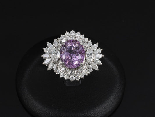 5.26ct Oval Sapphire & 1.43ct Diamond Cocktail Ring — GIA Certified, Platinum