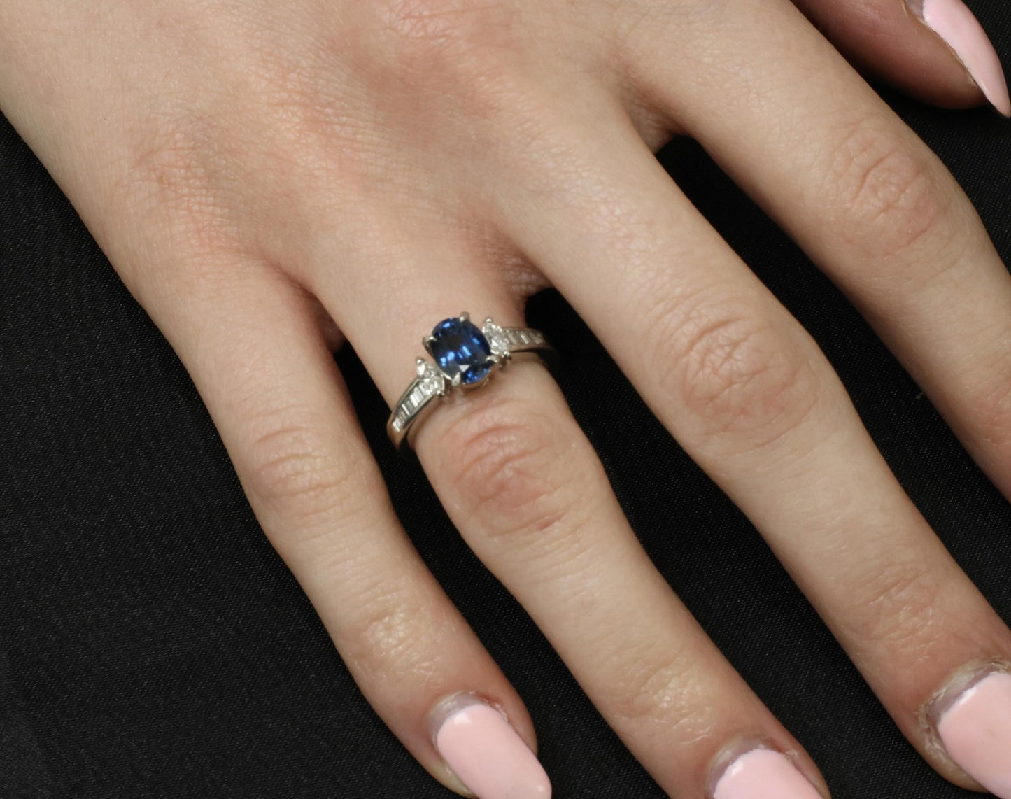 1.97ct Oval Blue Sapphire & Diamond Ring — GIA Certified, Platinum