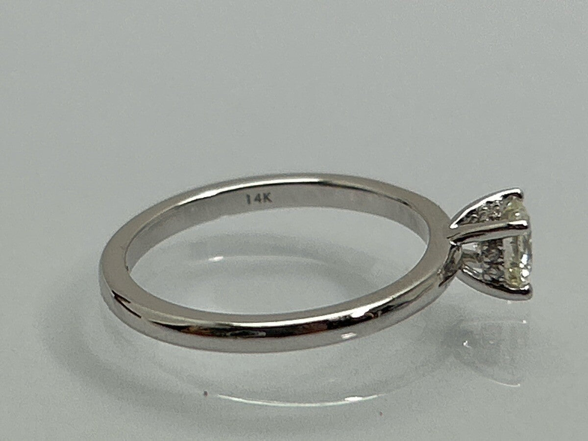 0.50ct Round Brilliant Diamond Solitaire Ring — GIA Certified, 14k White Gold