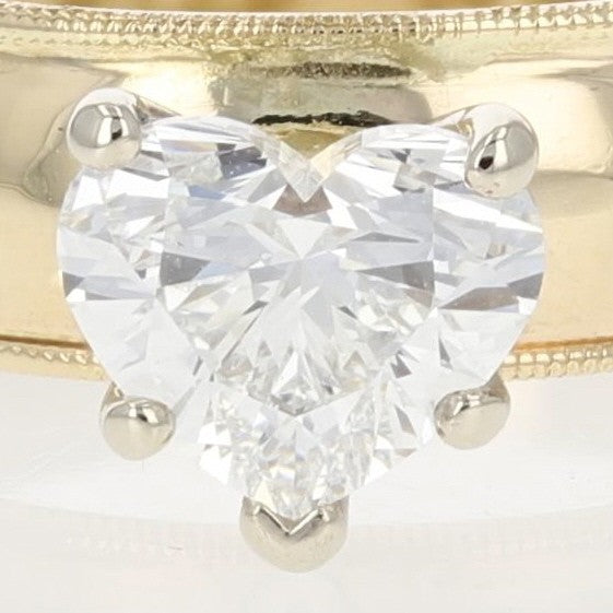 1.17ct Heart Brilliant Diamond Solitaire Ring — GIA Certified, 14k Yellow Gold