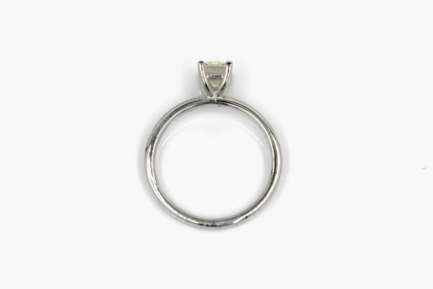 0.76ct Emerald Cut Diamond Solitaire Ring — GIA Certified, 14k White Gold