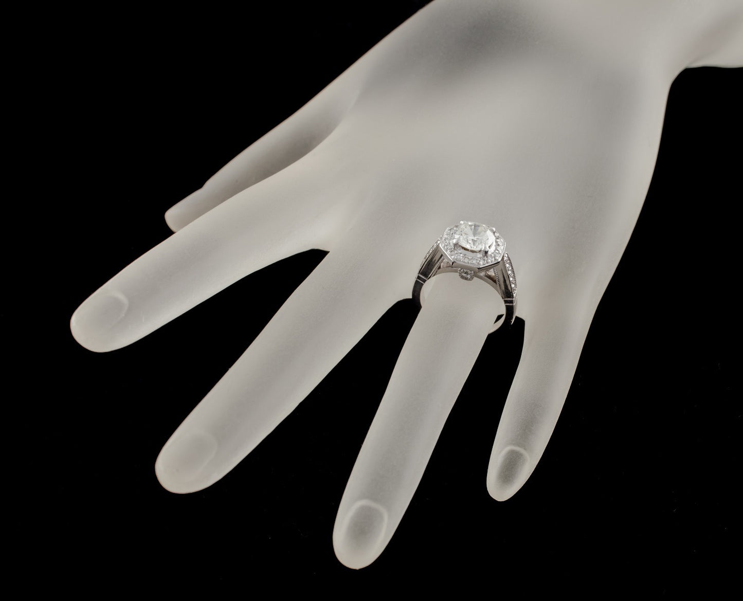 1.91ct Round Brilliant Diamond Halo Engagement Ring — GIA Certified, 18k White Gold