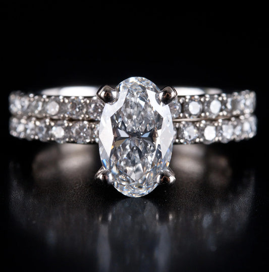 1.68ct Oval Diamond Engagement Ring — GIA Certified, 14k White Gold
