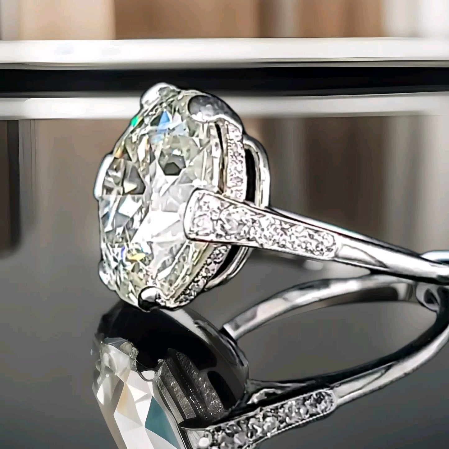 10.39ct Circular Brilliant Diamond Vintage Filigree Ring — GIA Certified, Platinum