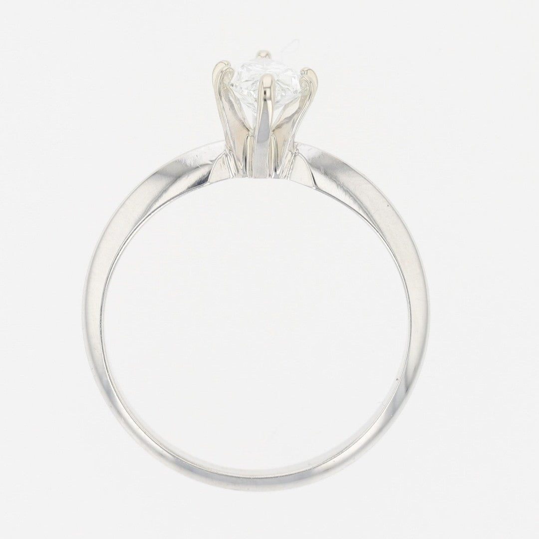 0.70ct Marquise Diamond Solitaire Engagement Ring — GIA Certified, 14k White Gold