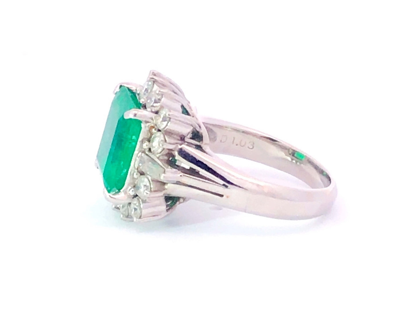 4.24ct Octagonal Colombian Emerald & Diamond Ring — GIA Certified, Platinum
