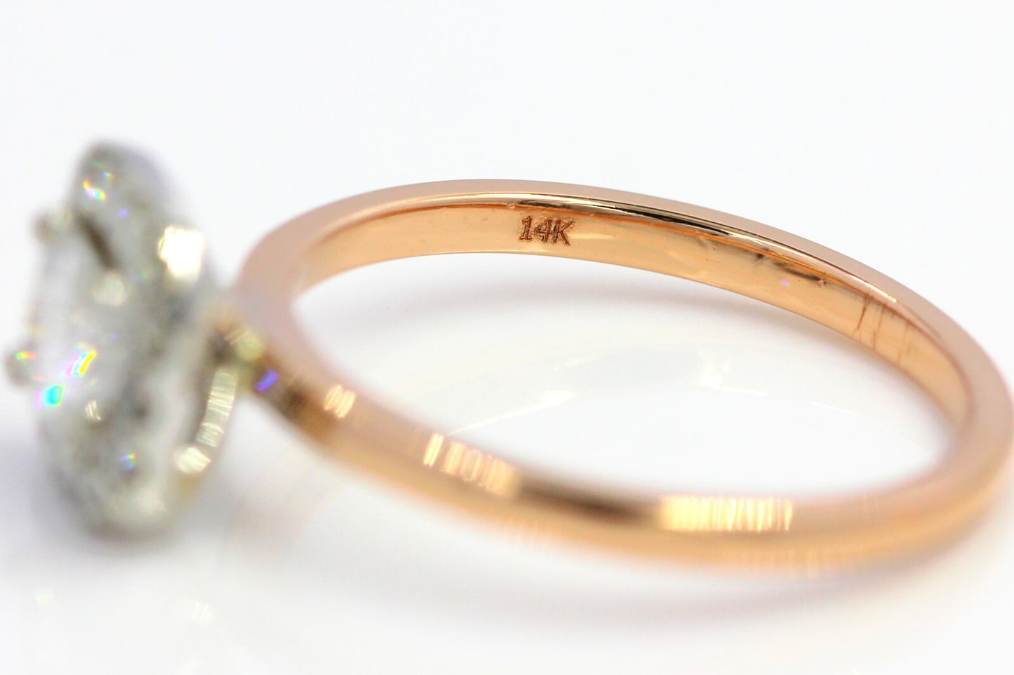 0.45ct Round Brilliant Halo Engagement Ring — GIA Certified, 14k Rose Gold