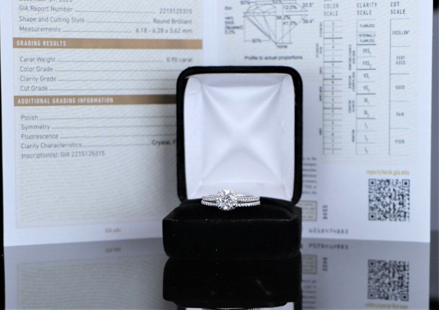 0.90ct Round Brilliant Diamond Engagement Ring — GIA Certified, 18k White Gold