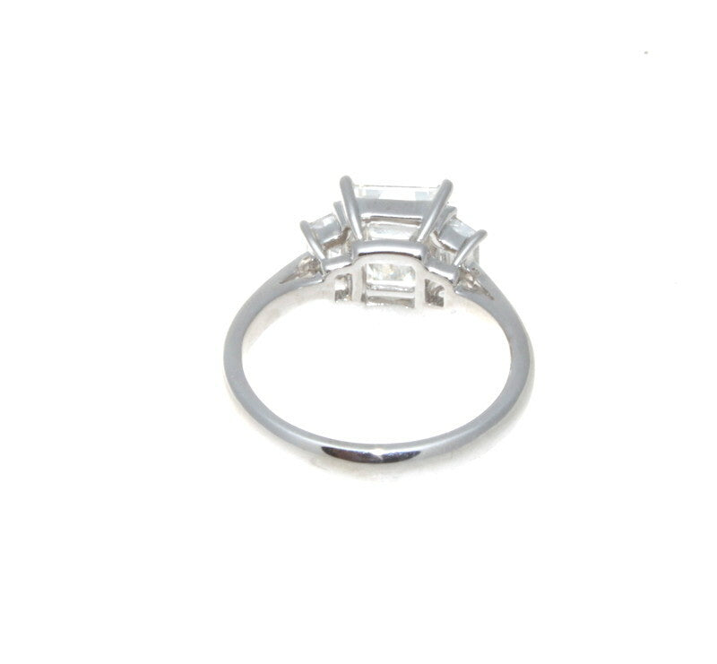2.06ct Rectangular Step Cut Diamond Three Stone Ring — GIA Certified, Platinum