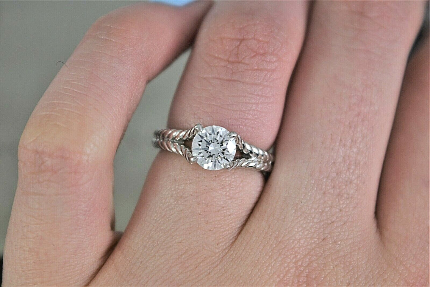 1.01ct Round Brilliant Diamond Chatelaine Ring — GIA Certified, Platinum