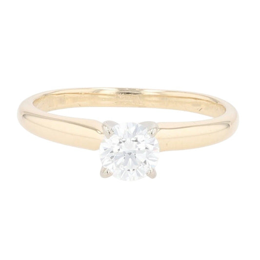 0.37ct Round Brilliant Diamond Solitaire Ring — GIA Certified, 14k Yellow Gold