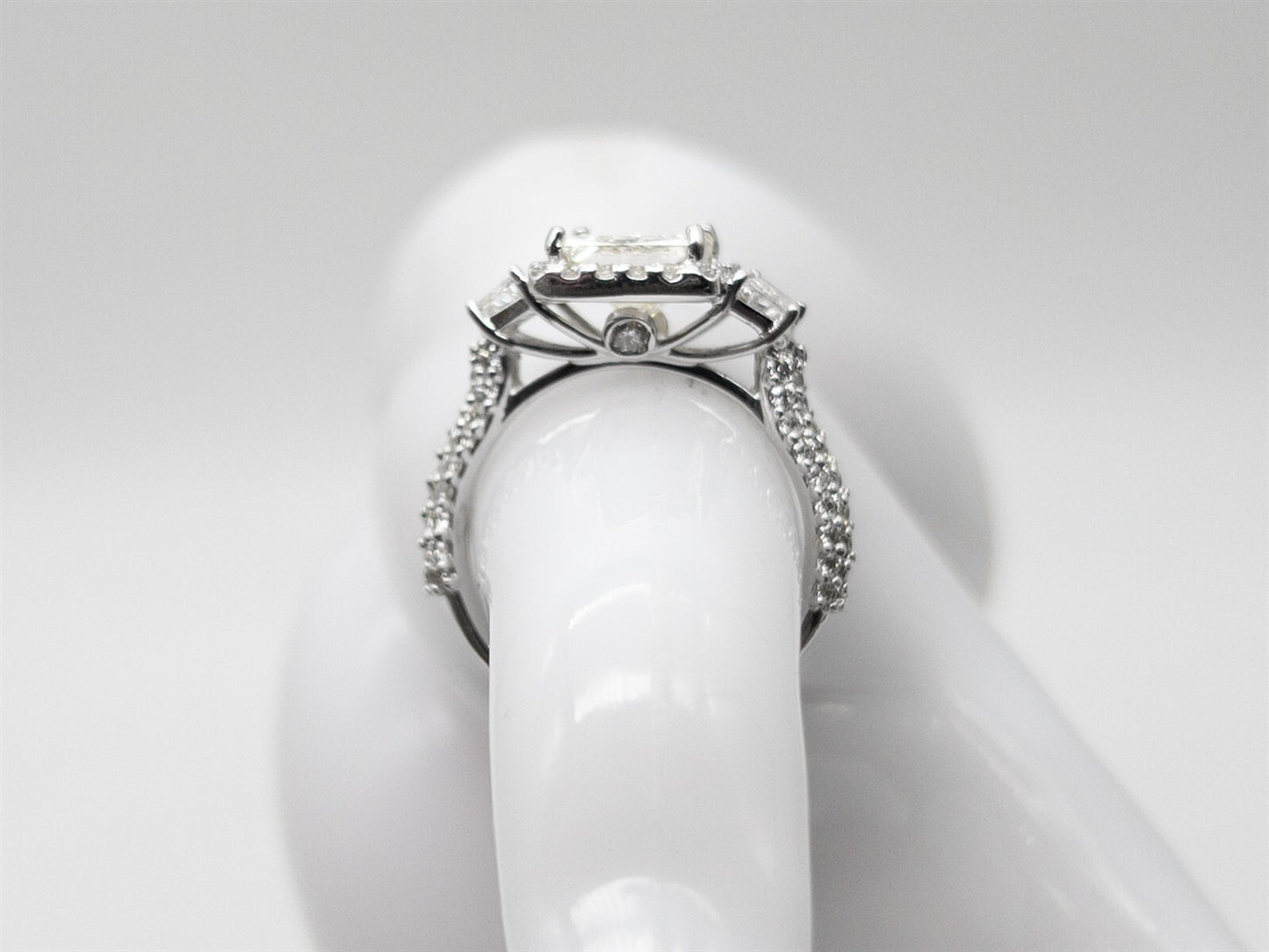 3.08ct Rectangular Modified Brilliant Diamond Ring — GIA Certified, 14k White Gold