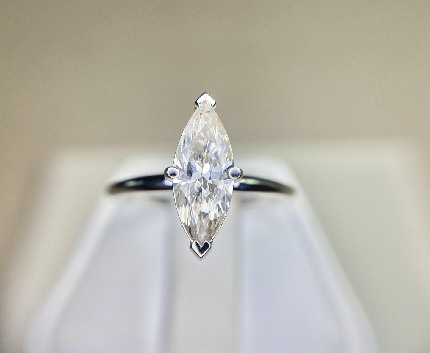 1.06ct Marquise Diamond Solitaire Ring — GIA Certified, 14k White Gold