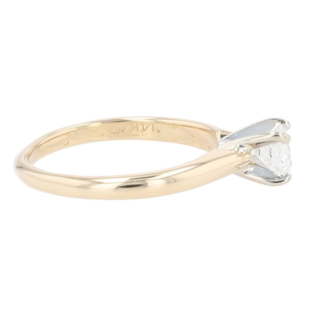 0.37ct Round Brilliant Diamond Solitaire Ring — GIA Certified, 14k Yellow Gold