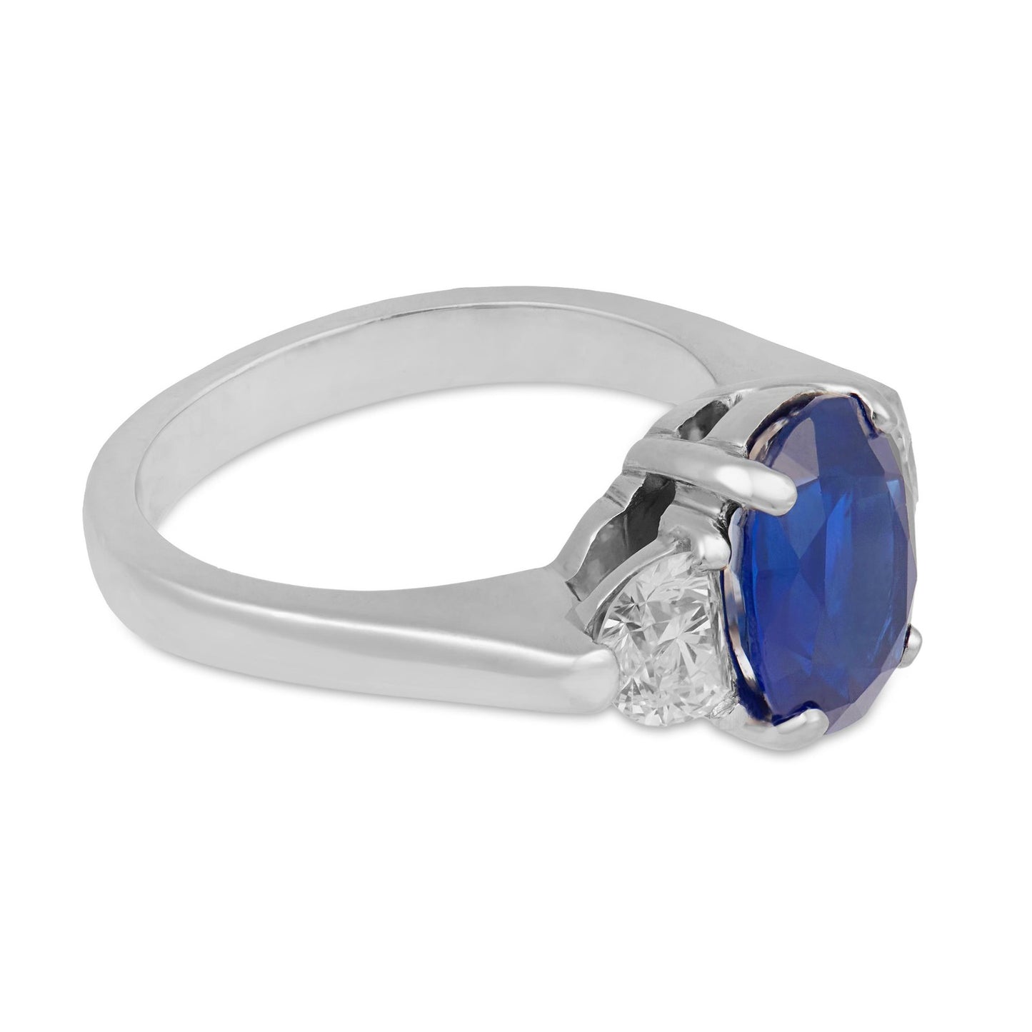 2.10ct Oval Sapphire Diamond Ring — GIA Certified, Platinum