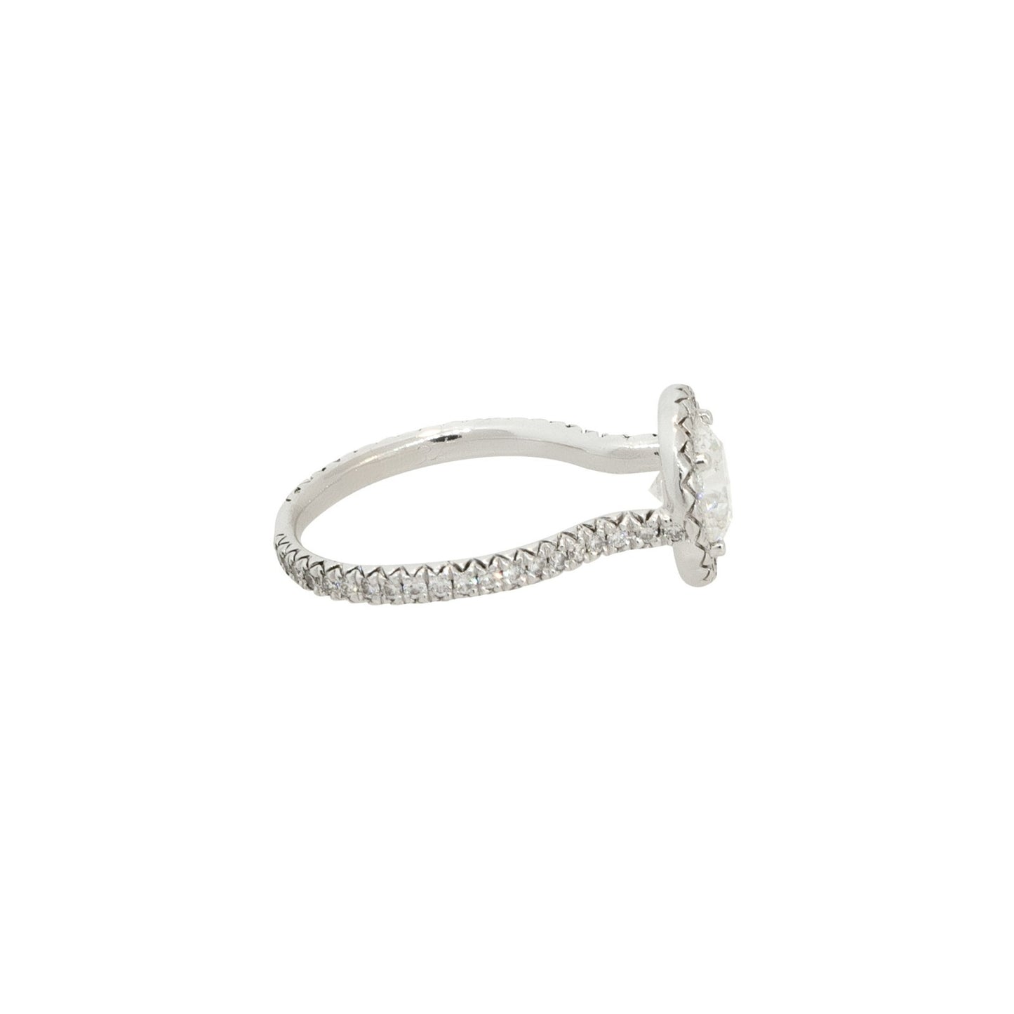 1.47ct Round Brilliant Diamond Halo Engagement Ring — GIA Certified, 18k White Gold