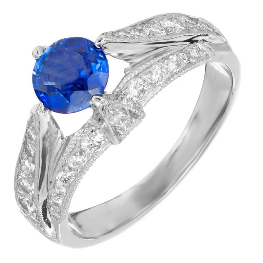 0.93ct Cushion Diamond Halo Engagement Ring — GIA Certified, 18k Two-Tone Gold