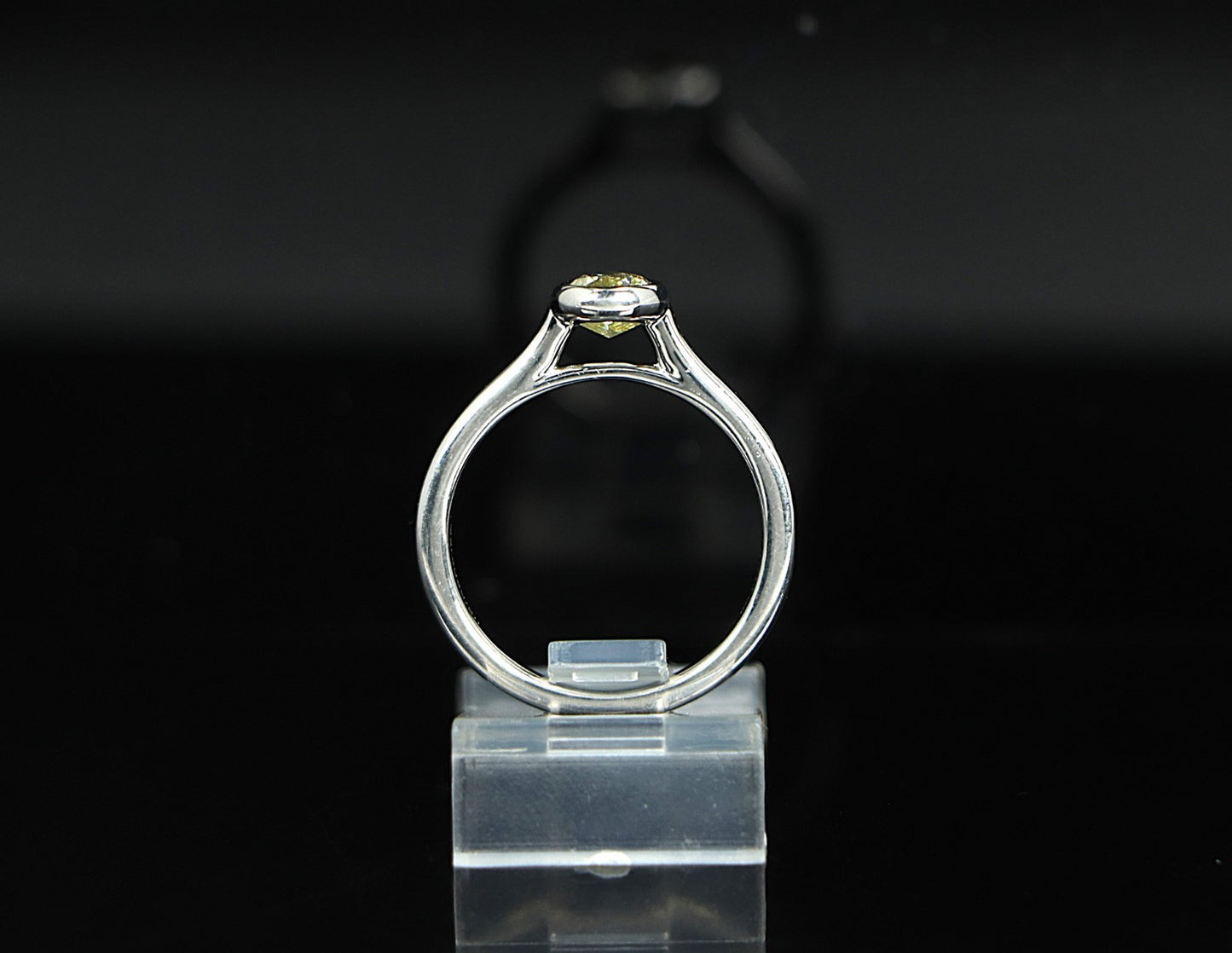 0.86ct Pear Modified Brilliant Fancy Yellow Diamond Engagement Ring — GIA Certified, Platinum