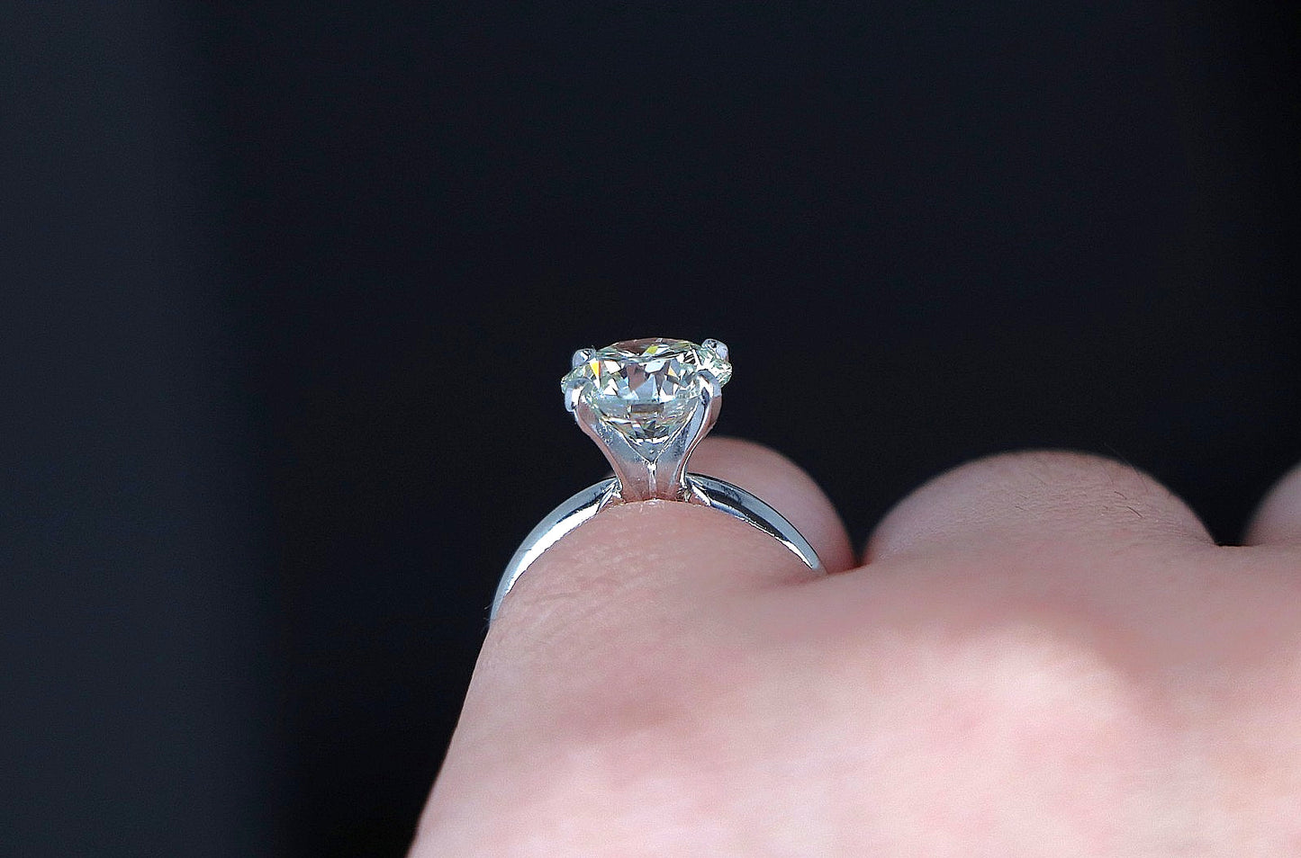 3.02ct Round Brilliant Diamond Engagement Ring — GIA Certified, Platinum