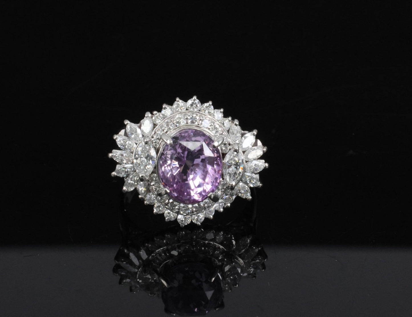 5.26ct Oval Sapphire & 1.43ct Diamond Cocktail Ring — GIA Certified, Platinum