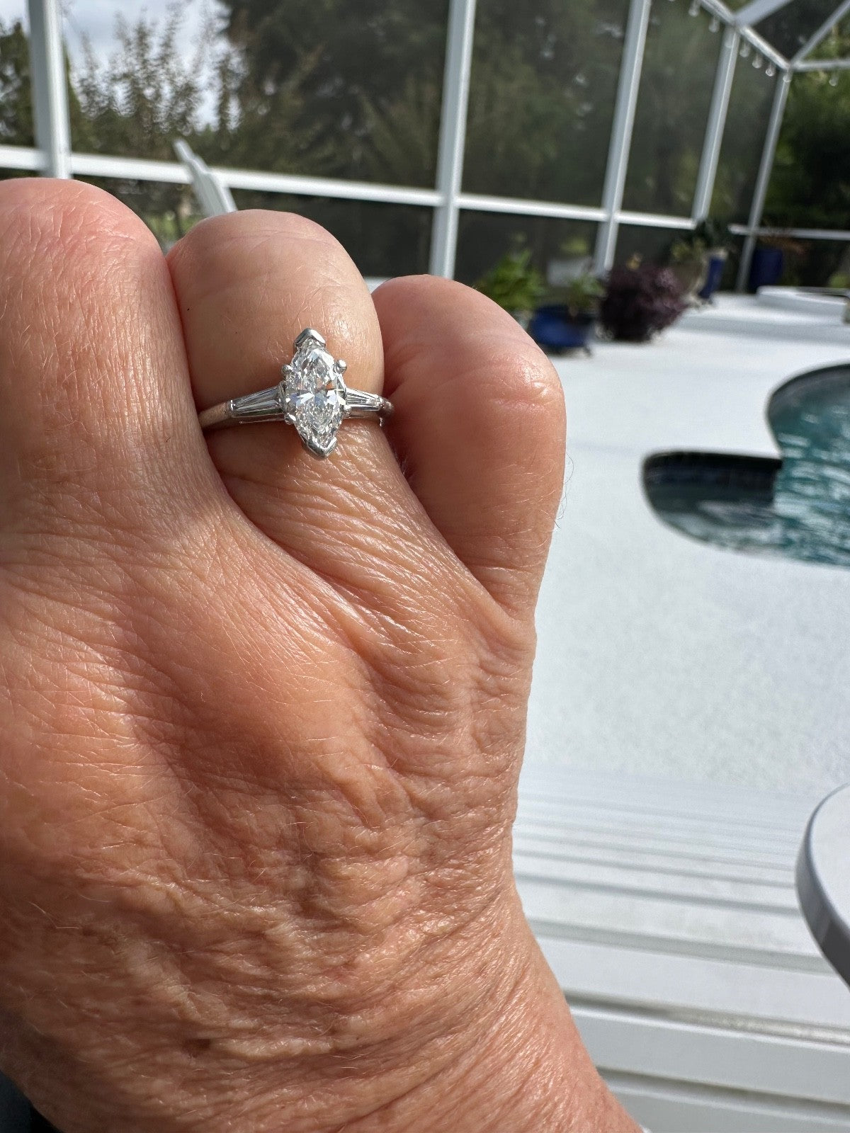 0.84ct Marquise Diamond 3-Stone Ring — GIA Certified, Platinum